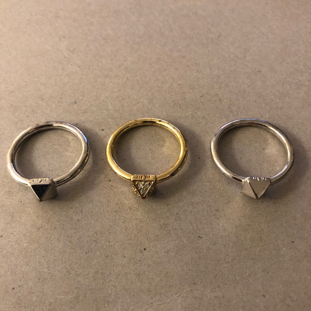 Noir stacking rings + bonus Gorjana ring